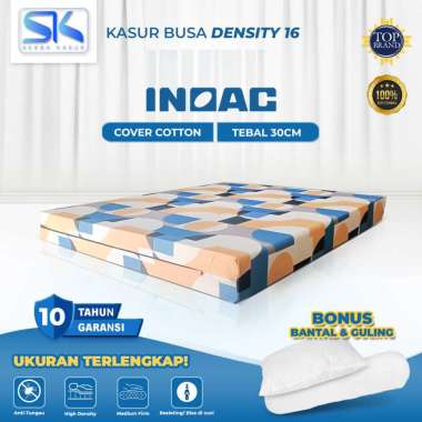 Kasur Busa INOAC Original EPV D16 Tebal 30CM Garansi Resmi 10 Tahun Cover Katun 200x180x29
