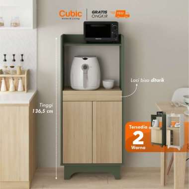 Cubic Lemari Dapur Minimalis / Kitchen Cabinet / ELENA KC 60 Sonoma Oak - White