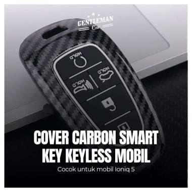 Cover Carbon Casing Smart Key Keyless Kunci Mobil Hyundai Ioniq 5 New Palisade Santa FE Staria Merah