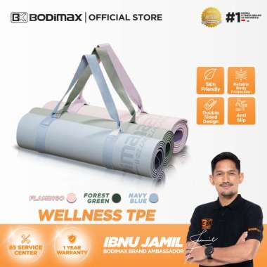 BODIMAX WELLNESS TPE Yoga Mat 8mm Matras Alas Anti Slip Tebal Flamingo Pink