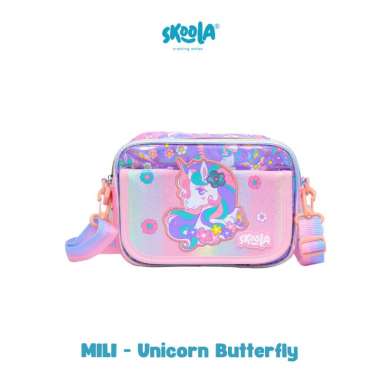 Skoola Tas Anak Perempuan Laki - Laki PAUD Remaja Selempang Unicorn Cat Dino - Mili UNICORN M
