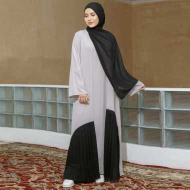 Lozy Hijab - Shadeena Abaya Dress (Dress Abaya Umroh) Grey