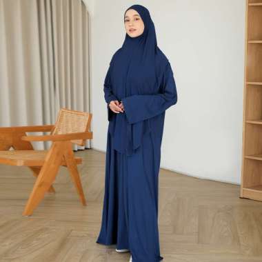 Lozy Hijab - Saira Abaya Set (Gamis Rayon Abaya Set Kerudung) Navy