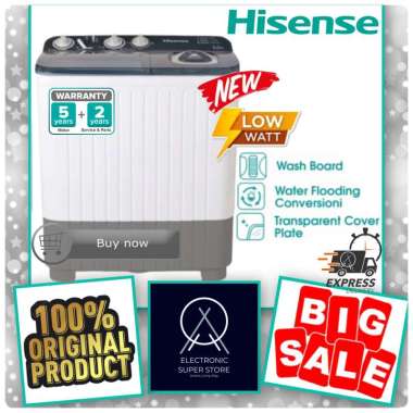 MESIN CUCI HISENSE WSRB9013UB WSRB 9013 UB 2 TABUNG 9 KG LOW WATT BIG CAPACITY TWIB TUB HISENSE
