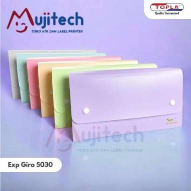 TOPLA MAP GIRO 5030 DOMPET DOKUMEN GIRO NOTA CEK KWITANSI 12 SLOT Krem