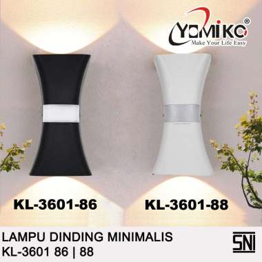 Yomiko Lampu Dinding LED Minimalis Lampu Dinding LED Outdoor 2 Arah hitam