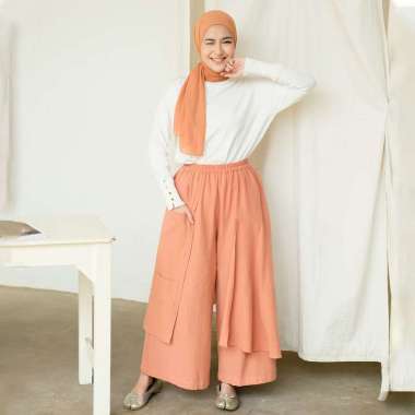 Lozy Hijab - Meelva Pants (Celana Kulot Linen) Soft Orange