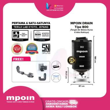 Tangki Air Mpoin 1200 Drain Toren Tandon Tanki 1100 Liter Mpoin Plus hitam