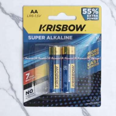 Krisbow AA 2pcs Super Alkaline A A Batrai Baterai Ukuran A2 Bettery Batre Kecil Untuk Jam Mainan Kri