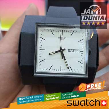 JAM TANGAN SWATCH - JAM SWATCH ORIGINAL SO34B700 SWATCH SO34B 700 WHAT IF…BLACK? JAM TANGAN PRIA JAM