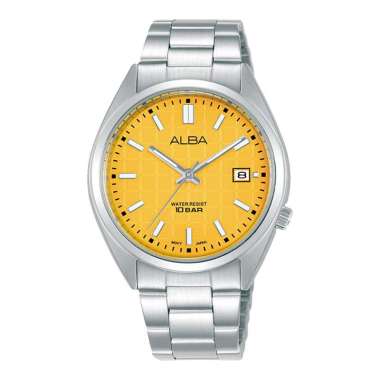 Jam Tangan Unisex Alba Active AG8M41X1 Tangerine Gelato Series Yellow Patterned Dial Stainless Steel