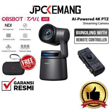 JPC KEMANG Webcam OBSBOT Tail Air AI-Powered 4K PTZ Streaming Camera Portable GARANSI RESMI Paket 1