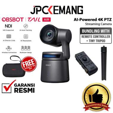 JPC KEMANG Webcam OBSBOT Tail Air AI-Powered 4K PTZ Streaming Camera Portable GARANSI RESMI Paket 2