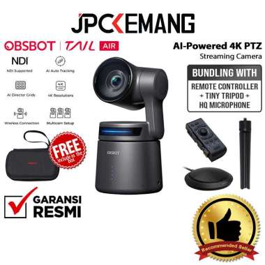 JPC KEMANG Webcam OBSBOT Tail Air AI-Powered 4K PTZ Streaming Camera Portable GARANSI RESMI Paket 3