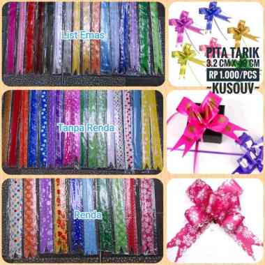 Pita Tarik/Pita Serut/Pita Kado Besar 3.2 CM