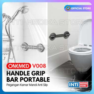 ONEMED - Handle Grab Bar Portable Toilet Disability | Grip Pegangan Bathtub Kamar Mandi V008 Silver