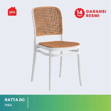 PIRA - RATTA DC Kursi Rotan Plastik / Kursi Makan / Kursi Teras / Kursi Santai / Kursi Cafe WHITE - 
