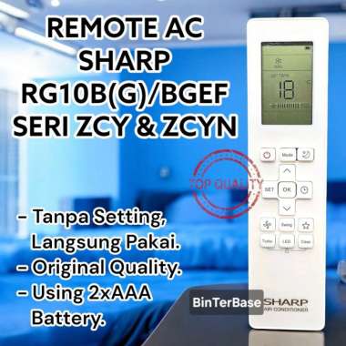 Remote remot AC Sharp RG10B(G)/BGEF / Remot AC Sharp Seri ZCY & ZCYN AH-A5ZCY AH-A7ZCY AH-A9ZCY kw o