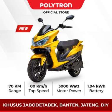 (Bantuan Pemerintah) Polytron Fox S Electric Sepeda Motor Listrik - OTR Jabodetabek, Jawa tengah dan Yogyakarta YELLOW