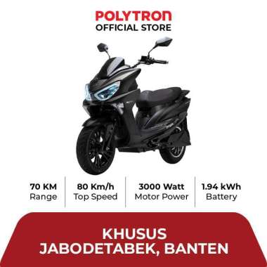 Subsidi Polytron Fox S Electric Sepeda Motor Listrik - OTR Jabodetabek, Banten Midnight Black