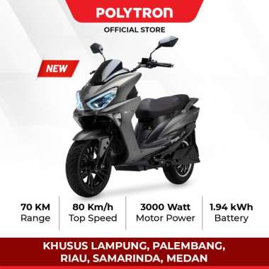 (Bantuan Pemerintah) Polytron Fox S Electric Sepeda Motor Listrik - OTR (Lampung, Palembang, Pekanbaru, Medan dan Samarinda) Graphite Grey