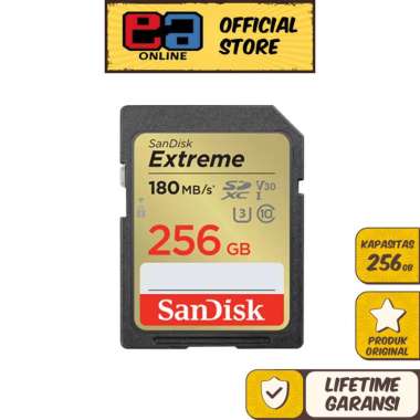 SanDisk Extreme SDXC Card Class 10 V30 U3 180MBps - 256GB