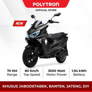 Polytron Fox S Electric Sepeda Motor Listrik - OTR (JABODETABEK) MIDNIGHT BLACK