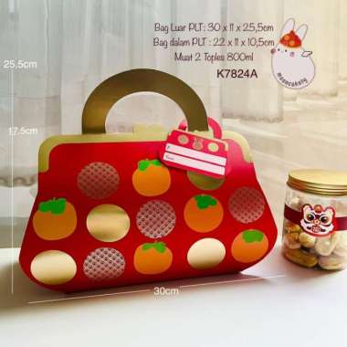 (5pcs) Kotak Imlek K7824 Box Sincia muat 2 toples Dus Barongsai JERUK K7824A
