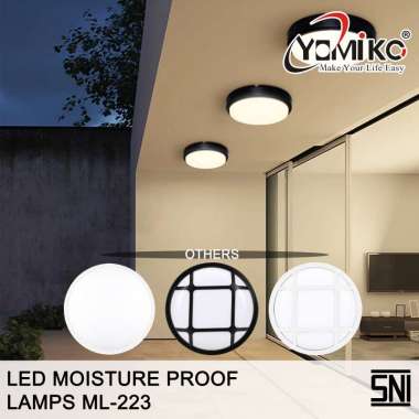 Yomiko Lampu Dinding Tempel Outdoor LED Lampu Dinding Tempel Bulat KW