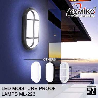 Yomiko Lampu Dinding Tempel Outdoor LED Lampu Dinding Tempel Oval BB