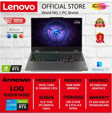 LENOVO LOQ 15 GAMING i5 13450HX 1 16GB 512SSD RTX3050 6GB 15.6" 144Hz W11 HOME 24