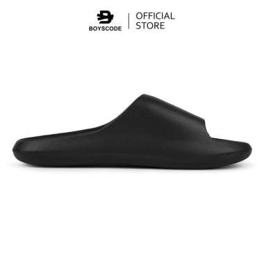 BOYSCODE Sendal Karet Jelly Pria Wanita DIGGIE Polos Hitam / Sendal Selop / Sendal Santai / Sendal R