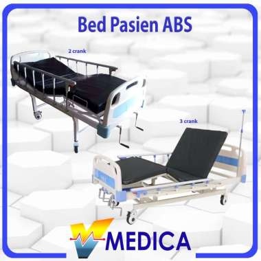 Bed Pasien 2 Crank ABS / Ranjang Rumah Sakit 2 Engkol Manual