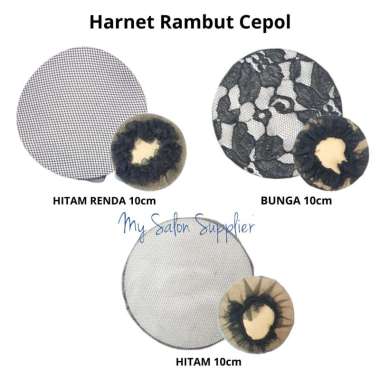 Harnet Rambut Cepol Balet Ballerina Bun / Hairnet / Jaring Mesh HITAM RENDA 10cm