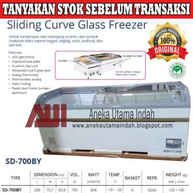 GEA SD 700BY SLIDING CURVE GLASS FREEZER / FREEZER BOX PINTU SLIDING