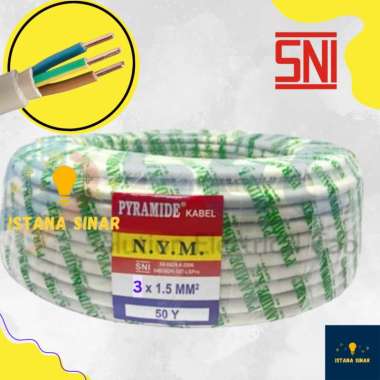 Kabel NYM 3 x 1.5 Pyramide Shoji kabel Listrik / Kabel tembaga / Kabel kawat 1 Roll SNI