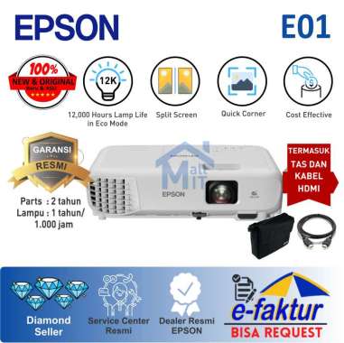 PROYEKTOR EPSON EB-E01 EBE01 EB E01 XGA pendamping EB-E500 EB E500