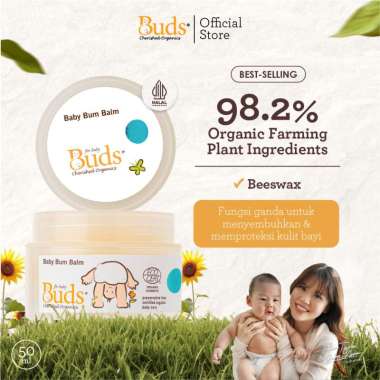 Buds Organics Baby Bum Balm - Lotion atau Krim Perawatan Ruam Popok Pantat Bayi dan Anak