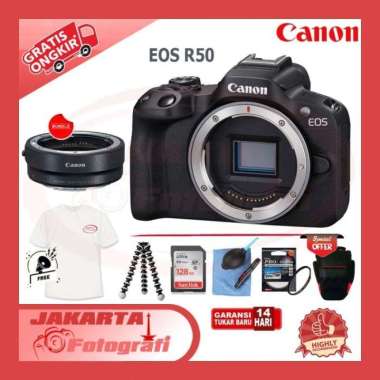 Canon EOS R50 Body Only Mirrorless Camera EOS R 50 Garansi Distri PAKET STANDARD BODY + LARK M1