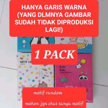 Buku Tulis Garis Kiky BK TULIS 38 Lembar Isi Warna Sampul Fancy Ukuran 16x21cm - 1 Pack Isi 10 Buku