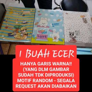 Buku Tulis Garis Kiky BK TULIS 38 Lembar Isi Warna Sampul Fancy Ukuran 16x21cm - 1 Buku. Motif rando