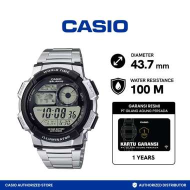 Casio AE-1000WD-1AVDF Jam Tangan Pria - Silver Silver/ Smoke