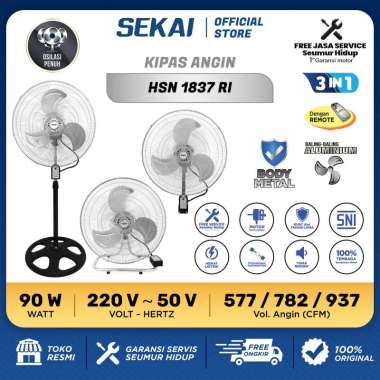 Sekai HSN-2037 Tornado Stand Fan Kipas Angin [20 Inch]