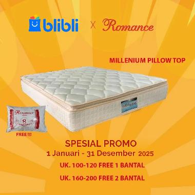 Romance Millenium Pillow Top Kasur Springbed (Free Bantal) Queen