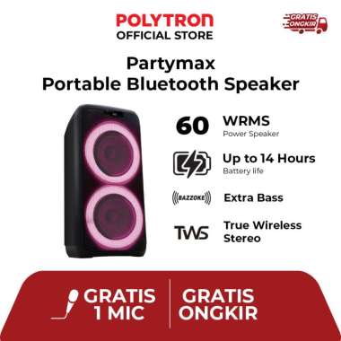 Polytron Party Speaker Bluetooth Karaoke Portable Wireless PPS 8L22