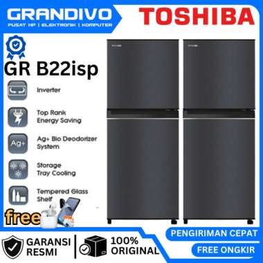 Lemari Es Toshiba GR-B22ISP Kulkas Toshiba 2 pintu Garansi Resmi Toshiba - Grandivo