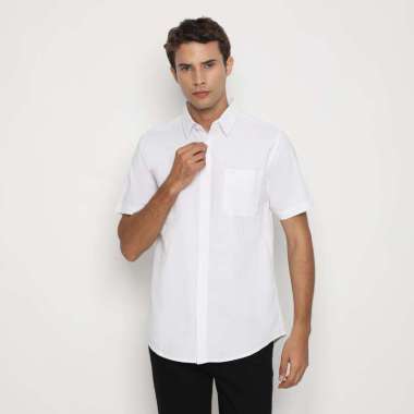 RBJ Kemeja Polos Cotton Slim Fit Pria Putih XL