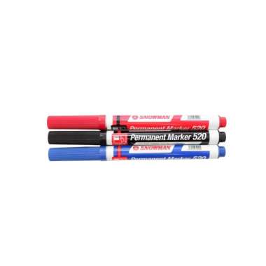 Spidol Permanen Kecil G520 Hitam Biru Merah Snowman Permanent Marker - 1 Buah Hitam
