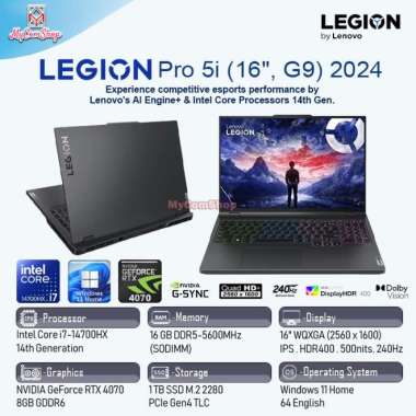 LENOVO LEGION PRO 5i GEN 9 i7-14700HX 16GB 1TB RTX 4070 16" QHD+ 240HZ