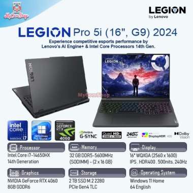 LENOVO LEGION PRO 5i GEN 9 i7-14650HX 32GB 2TB RTX 4060 16" QHD+ 240HZ